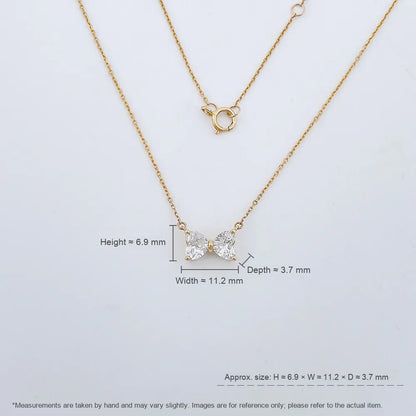 1.06 ctw Butterfly Adjustable Heart-Cut Lab-Grown Diamond Necklace in 18K Yellow Gold