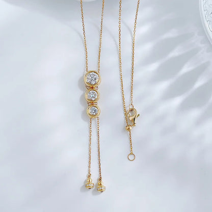0.54 ct Cluster Round-Cut Lab-Grown Diamond Necklace in 18K Yellow Gold
