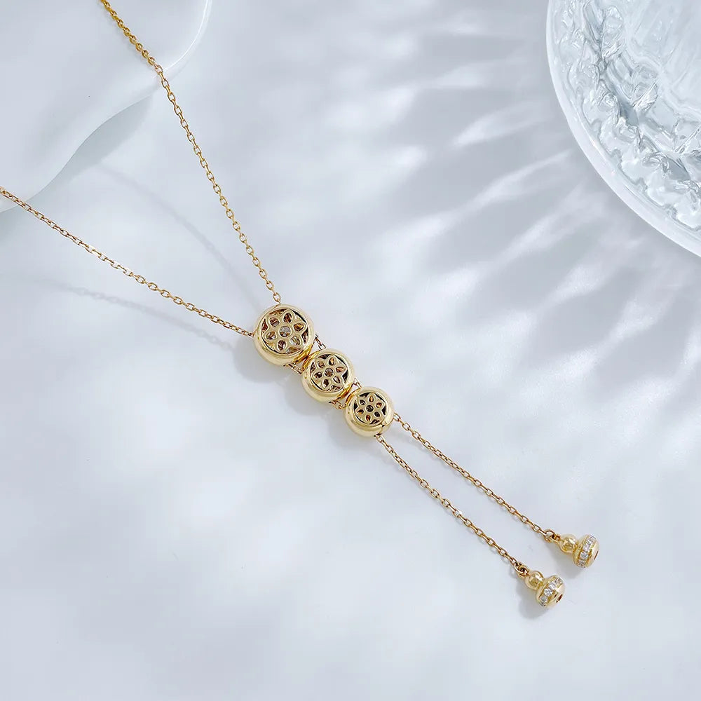 0.54 ct Cluster Round-Cut Lab-Grown Diamond Necklace in 18K Yellow Gold