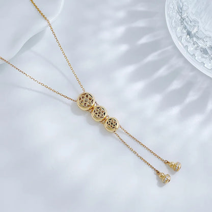 0.54 ct Cluster Round-Cut Lab-Grown Diamond Necklace in 18K Yellow Gold