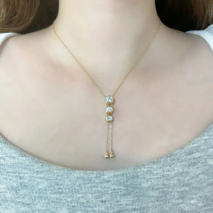 0.54 ct Cluster Round-Cut Lab-Grown Diamond Necklace in 18K Yellow Gold