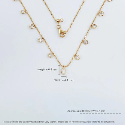 0.21 ct Minimalist Adjustable Pear-Cut Lab-Grown Diamond Necklace in 18K Yellow Gold – APYN0099-Y