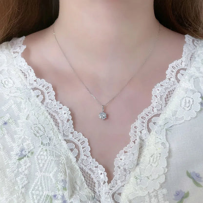 1 ct Minimalist Six-Prong Round-Cut Lab-Grown Diamond Necklace in 18K White Gold – APYN0102-W