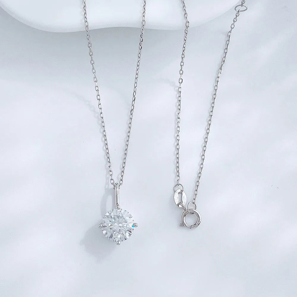 1.58 ct Four-Prong Princess-Cut Lab-Grown Diamond Necklace in 18K White Gold – APYN0103-W