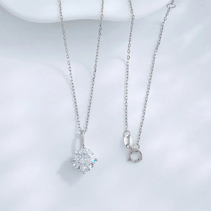 1.58 ct Four-Prong Princess-Cut Lab-Grown Diamond Necklace in 18K White Gold – APYN0103-W