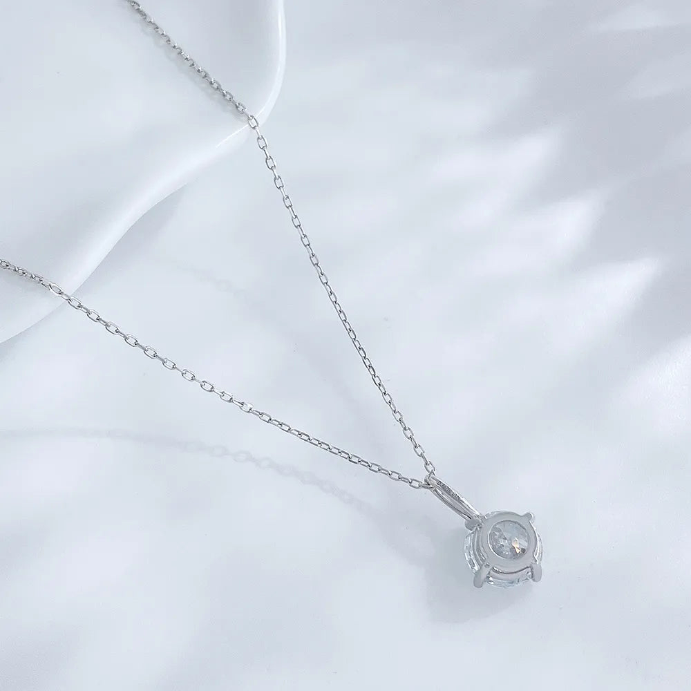 1.58 ct Four-Prong Princess-Cut Lab-Grown Diamond Necklace in 18K White Gold – APYN0103-W