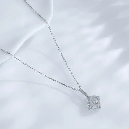 1.58 ct Four-Prong Princess-Cut Lab-Grown Diamond Necklace in 18K White Gold – APYN0103-W