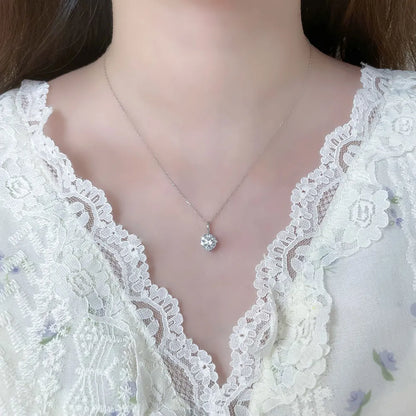 1.58 ct Four-Prong Princess-Cut Lab-Grown Diamond Necklace in 18K White Gold – APYN0103-W