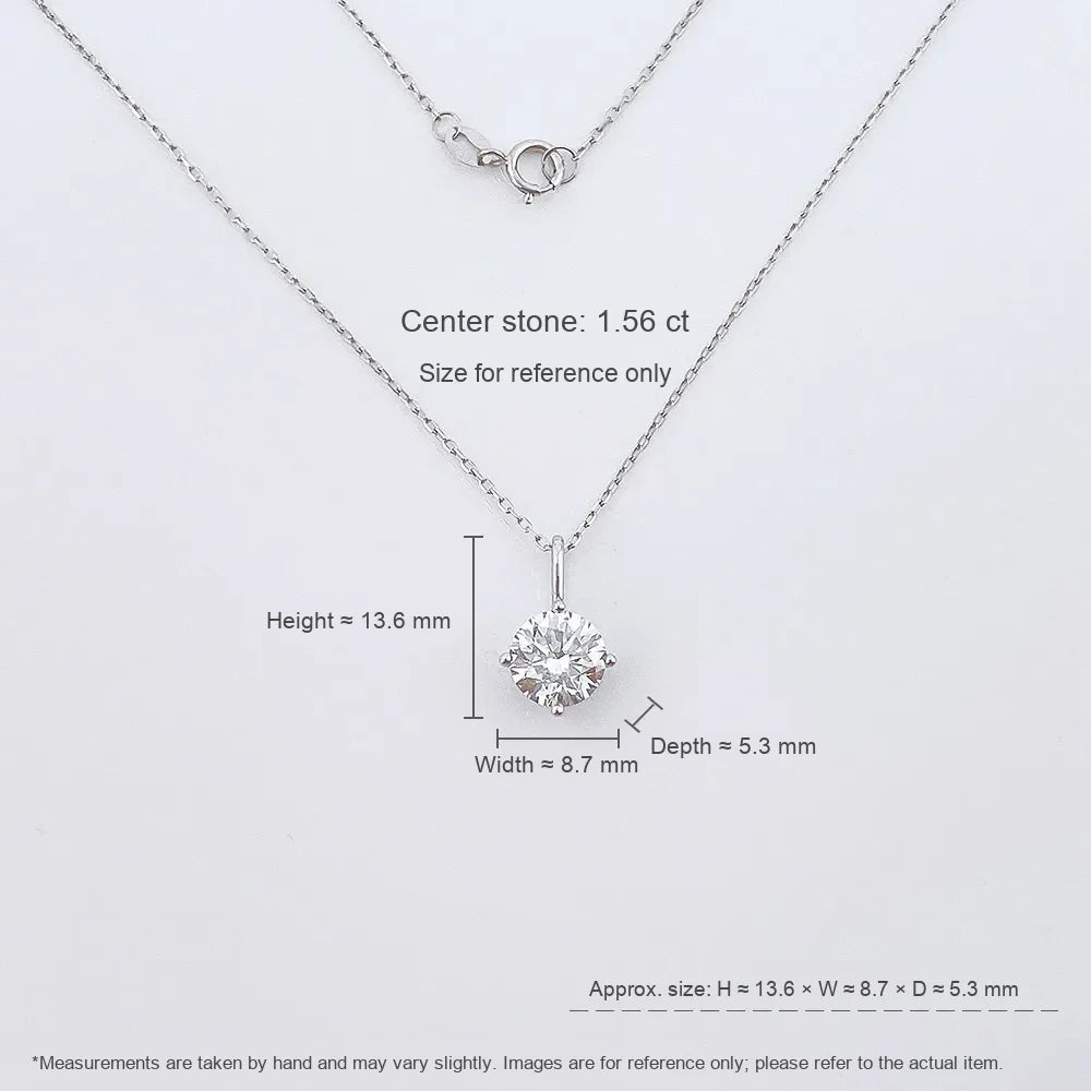 1.58 ct Four-Prong Princess-Cut Lab-Grown Diamond Necklace in 18K White Gold – APYN0103-W