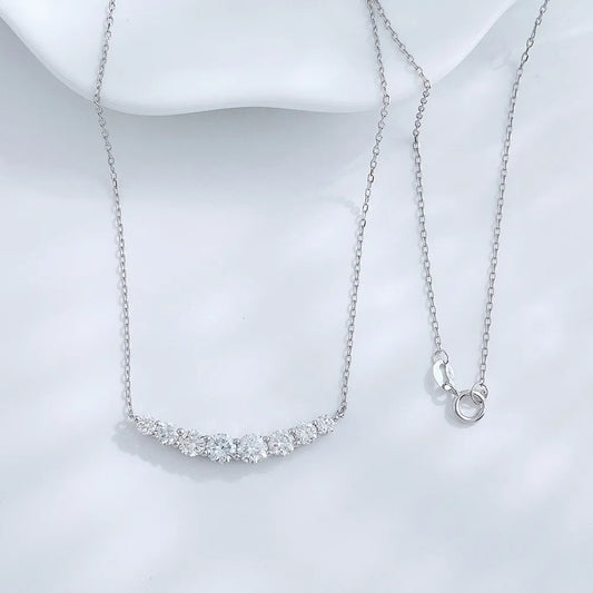 1.1 ctw Round-Cut Lab-Grown Diamond Necklace in 18K White Gold – APYN0104-W