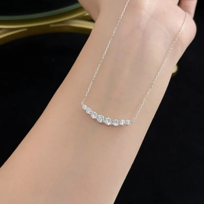1.1 ctw Round-Cut Lab-Grown Diamond Necklace in 18K White Gold – APYN0104-W