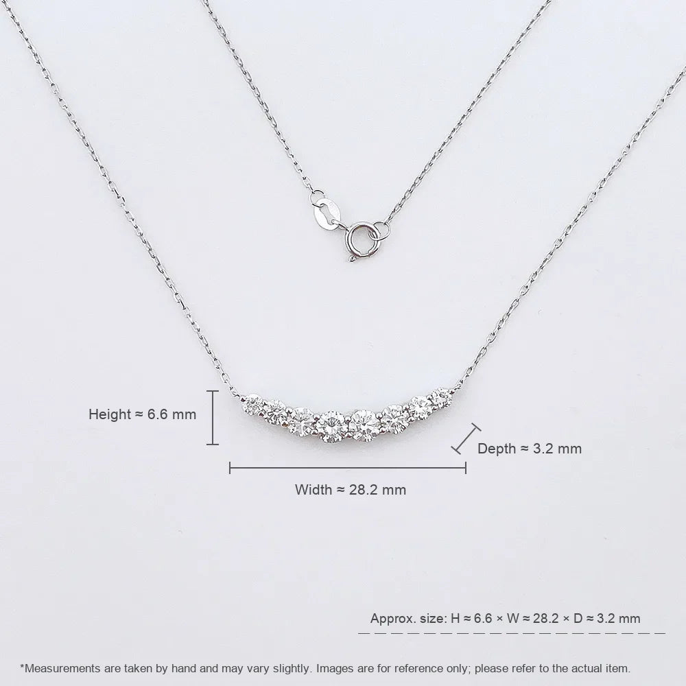 1.1 ctw Round-Cut Lab-Grown Diamond Necklace in 18K White Gold – APYN0104-W