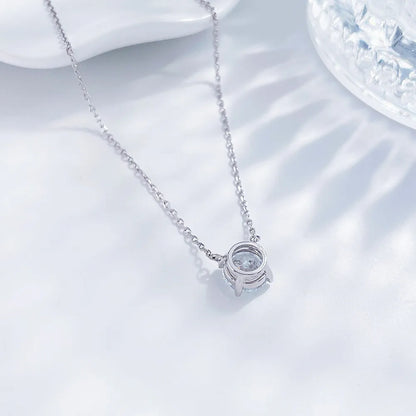 1.58 ct Minimalist Princess-Cut Lab-Grown Diamond Necklace in PT950 Platinum – APYN0105-PT