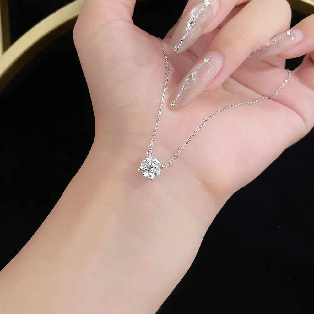 1.58 ct Minimalist Princess-Cut Lab-Grown Diamond Necklace in PT950 Platinum – APYN0105-PT
