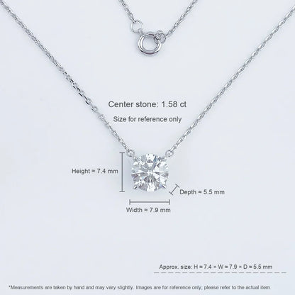 1.58 ct Minimalist Princess-Cut Lab-Grown Diamond Necklace in PT950 Platinum – APYN0105-PT
