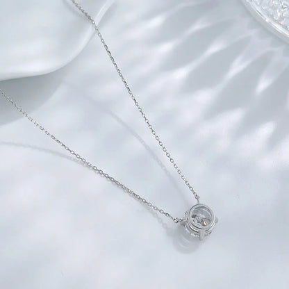 1.59 ct Minimalist Four-Prong Round-Cut Lab-Grown Diamond Necklace in 18K White Gold – APYN0105-W