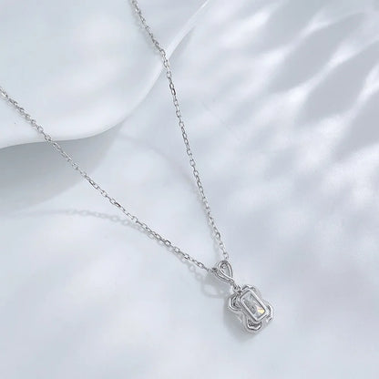 1.12 ct Minimalist Adjustable Radiant-Cut Lab-Grown Diamond Necklace in 18K White Gold