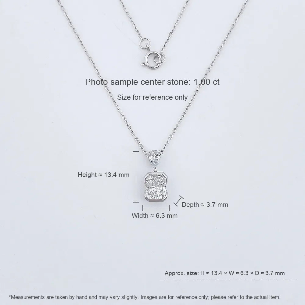 1.12 ct Minimalist Adjustable Radiant-Cut Lab-Grown Diamond Necklace in 18K White Gold