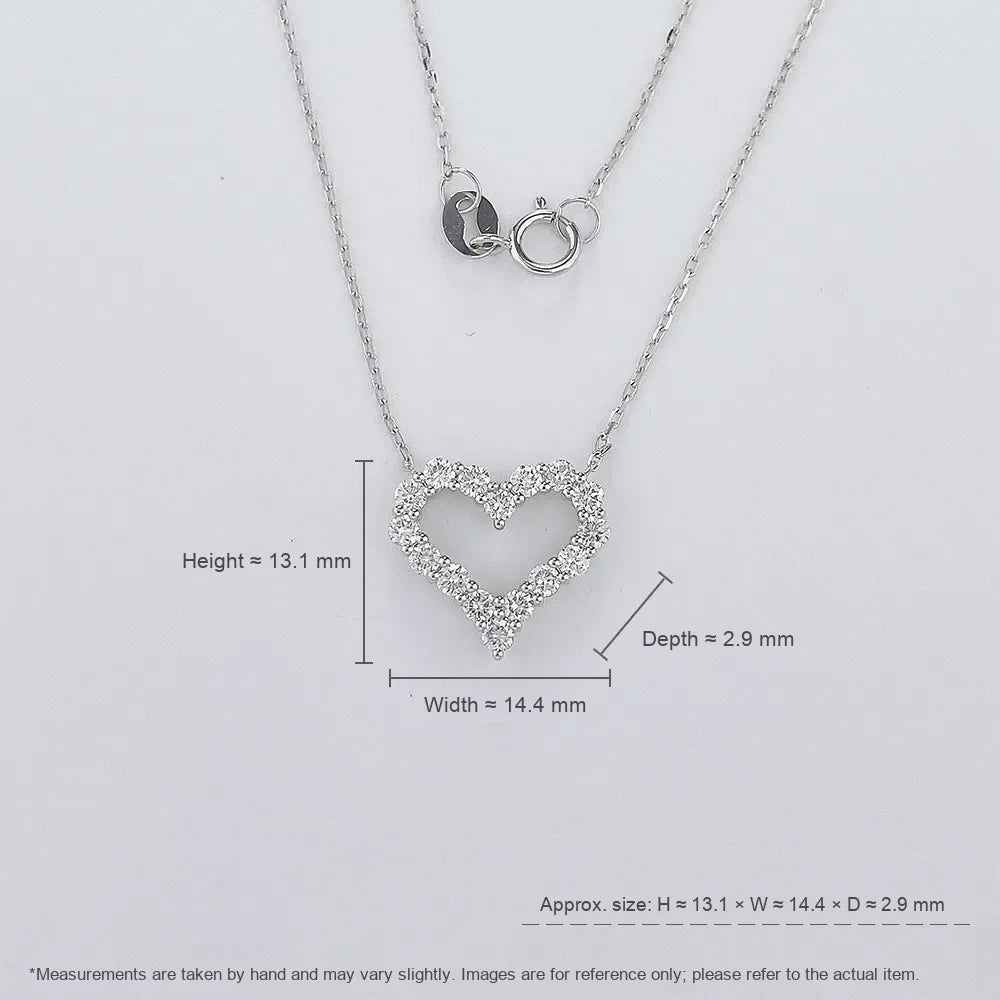 0.61 ctw Celestial Adjustable Heart-Cut Lab-Grown Diamond Necklace in 18K White Gold