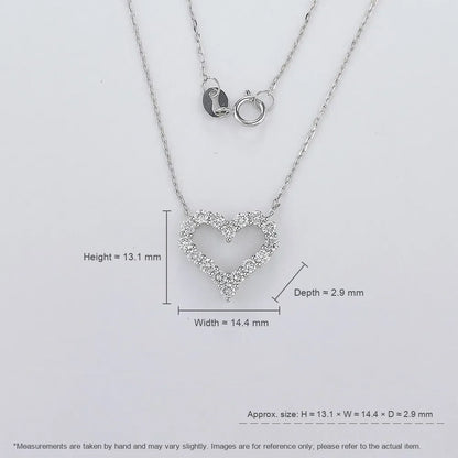 0.61 ctw Celestial Adjustable Heart-Cut Lab-Grown Diamond Necklace in 18K White Gold