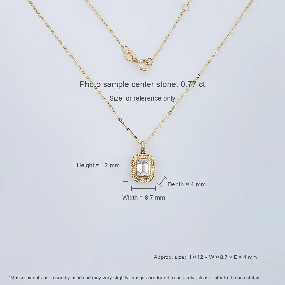 0.66 ct Vintage Adjustable Emerald-Cut Lab-Grown Diamond Necklace in 18K Yellow Gold