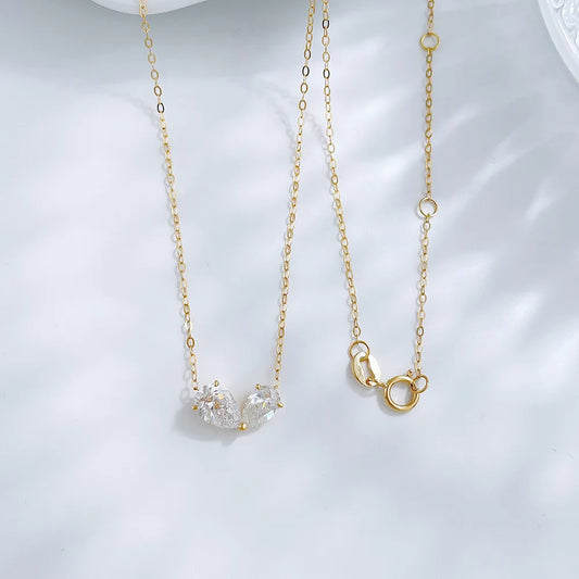 0.79 ct Minimalist Adjustable Round-Cut Lab-Grown Diamond Necklace in 18K Yellow Gold – APYN0123-Y