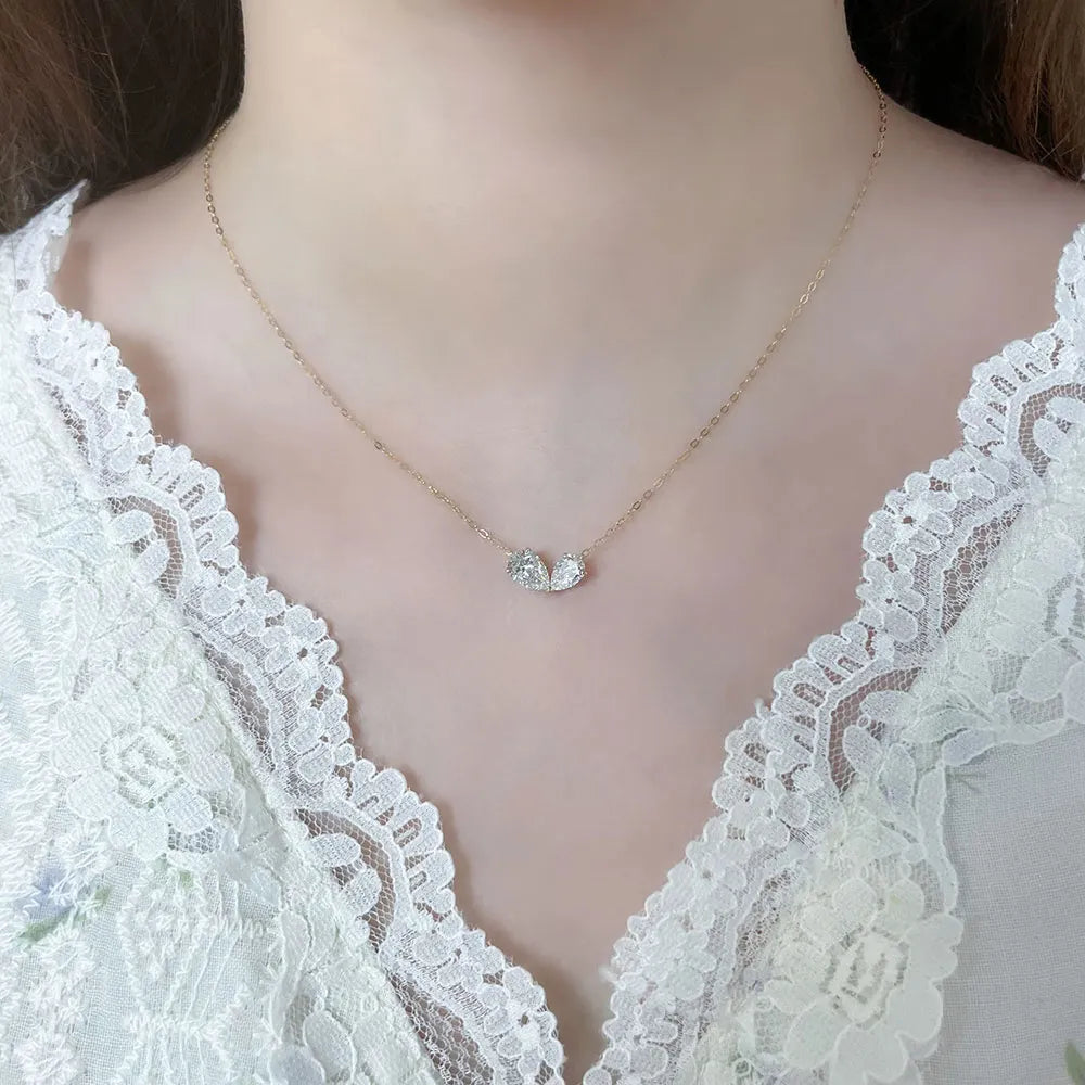 0.79 ct Minimalist Adjustable Round-Cut Lab-Grown Diamond Necklace in 18K Yellow Gold – APYN0123-Y