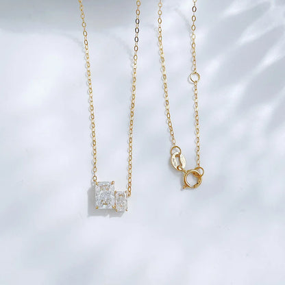 1.07 ct Minimalist Princess-Cut Lab-Grown Diamond Necklace in 18K Yellow Gold – APYN0124-Y