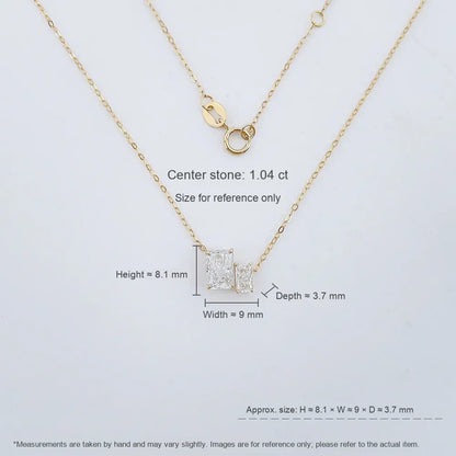 1.07 ct Minimalist Princess-Cut Lab-Grown Diamond Necklace in 18K Yellow Gold – APYN0124-Y