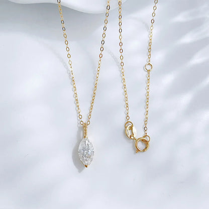 1.07 ct Minimalist Marquise-Cut Lab-Grown Diamond Necklace in 18K Yellow Gold – APYN0125-Y