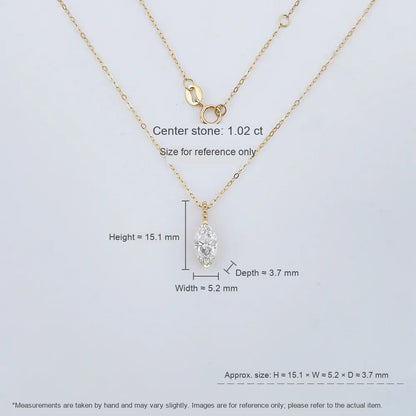 1.07 ct Minimalist Marquise-Cut Lab-Grown Diamond Necklace in 18K Yellow Gold – APYN0125-Y