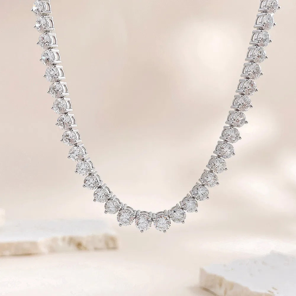 21.94 ctw Celestial Pear-Cut Lab-Grown Diamond Necklace in 18K White Gold – APYN0128-W