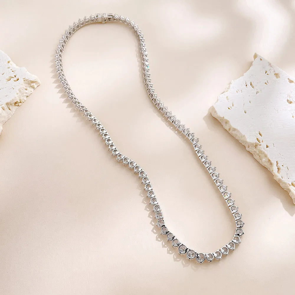 21.94 ctw Celestial Pear-Cut Lab-Grown Diamond Necklace in 18K White Gold – APYN0128-W