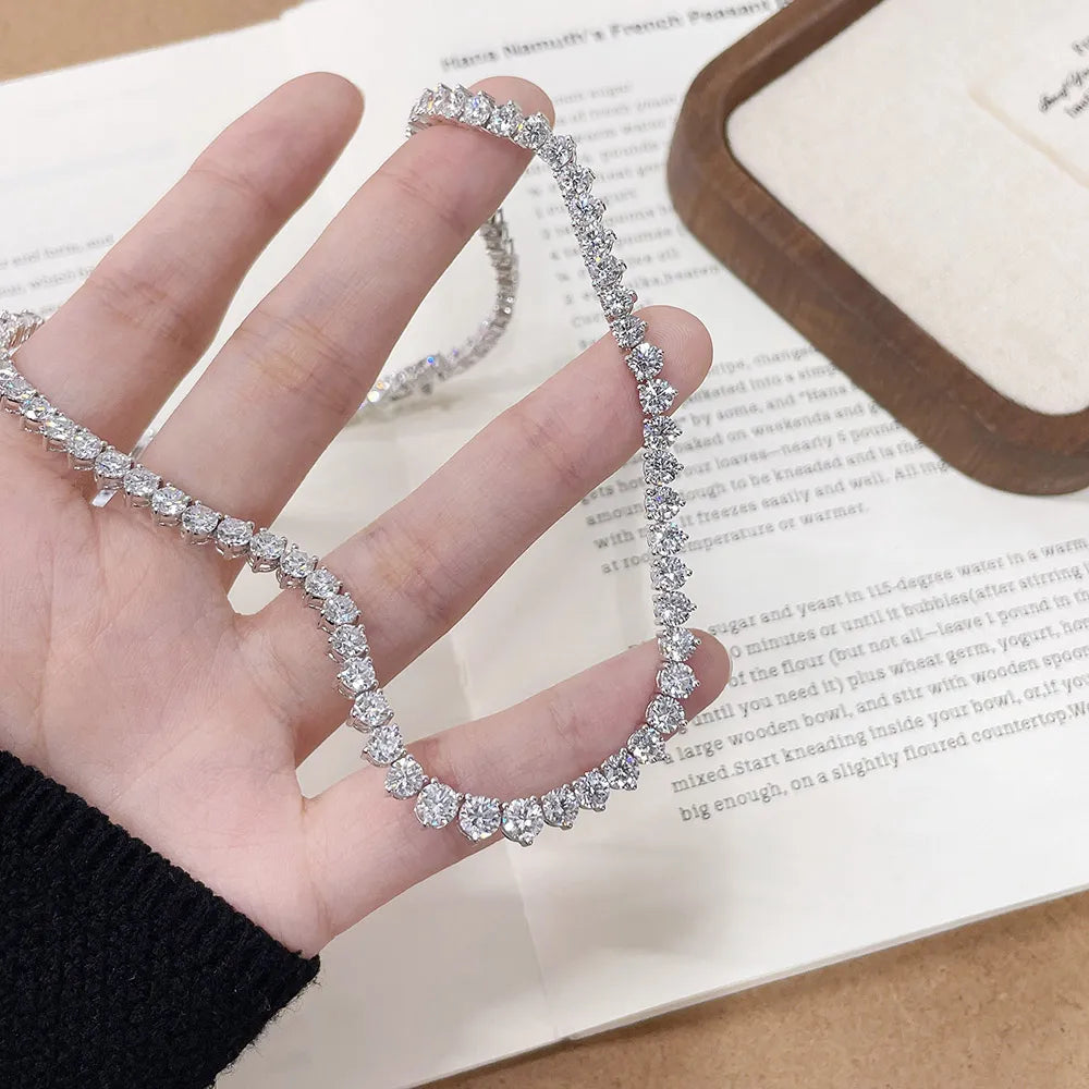 21.94 ctw Celestial Pear-Cut Lab-Grown Diamond Necklace in 18K White Gold – APYN0128-W