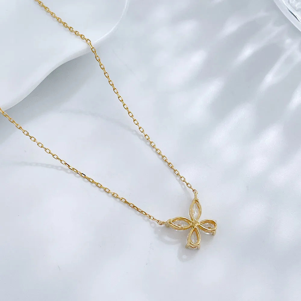 0.55 ctw Butterfly Adjustable Mixed-Cut Lab-Grown Diamond Necklace in 18K Yellow Gold