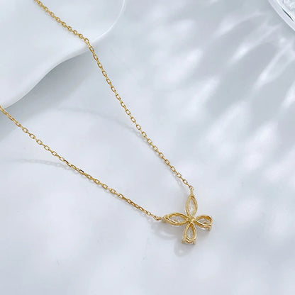 0.55 ctw Butterfly Adjustable Mixed-Cut Lab-Grown Diamond Necklace in 18K Yellow Gold