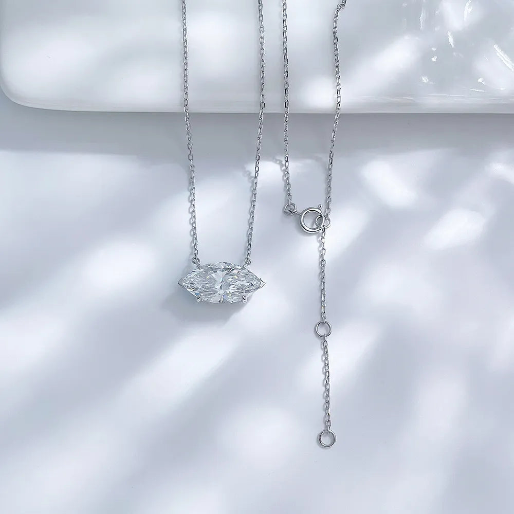3.12 ct Celestial Adjustable Marquise-Cut Lab-Grown Diamond Necklace in PT950 Platinum