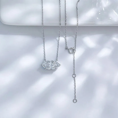 3.12 ct Celestial Adjustable Marquise-Cut Lab-Grown Diamond Necklace in PT950 Platinum