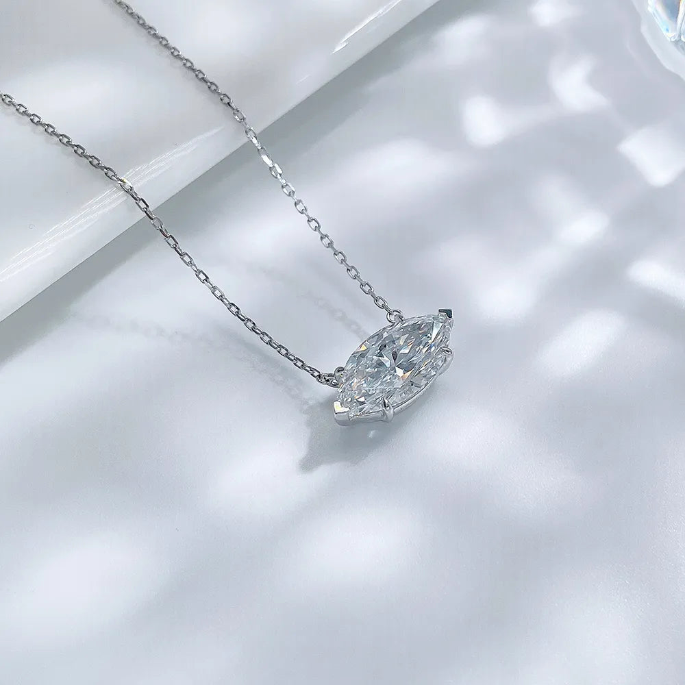 3.12 ct Celestial Adjustable Marquise-Cut Lab-Grown Diamond Necklace in PT950 Platinum