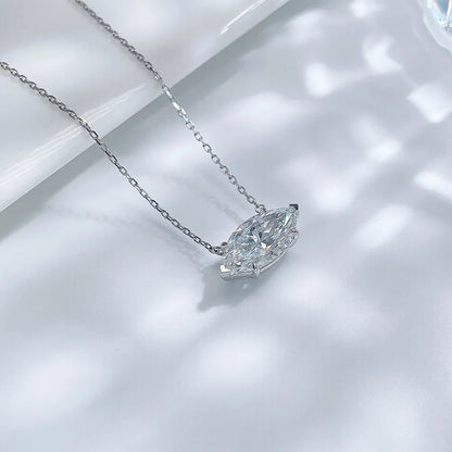 3.12 ct Celestial Adjustable Marquise-Cut Lab-Grown Diamond Necklace in PT950 Platinum