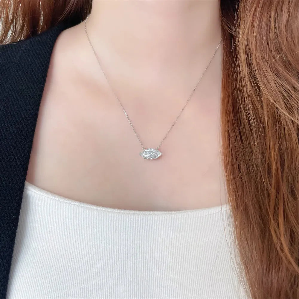 3.12 ct Celestial Adjustable Marquise-Cut Lab-Grown Diamond Necklace in PT950 Platinum