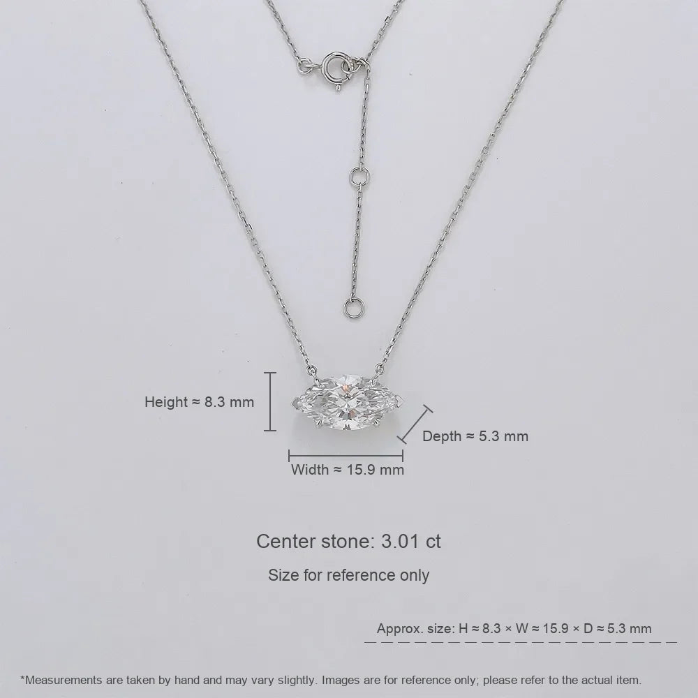 3.12 ct Celestial Adjustable Marquise-Cut Lab-Grown Diamond Necklace in PT950 Platinum