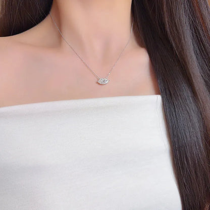 3.03 ct Minimalist Marquise-Cut Lab-Grown Diamond Necklace in 18K White Gold