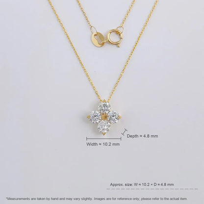 0.81 ctw Four-Leaf Clover Mixed-Cut Lab-Grown Diamond Necklace in 18K Yellow Gold