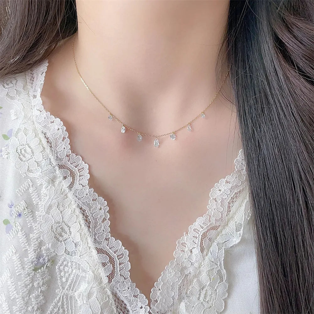 0.35 ct Minimalist Round-Cut Lab-Grown Diamond Necklace in 18K Yellow Gold – APYN0134-Y