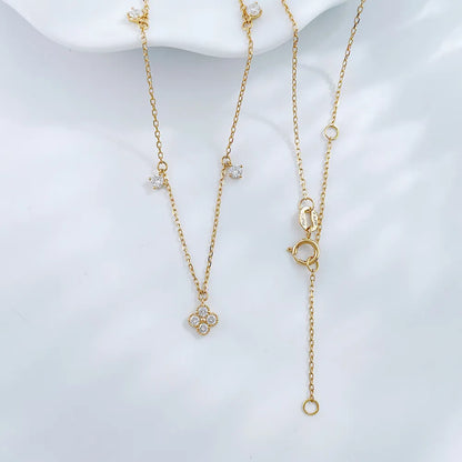 0.48 ctw Botanical Round-Cut Lab-Grown Diamond Necklace in 18K Yellow Gold