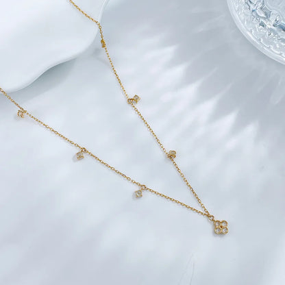 0.48 ctw Botanical Round-Cut Lab-Grown Diamond Necklace in 18K Yellow Gold