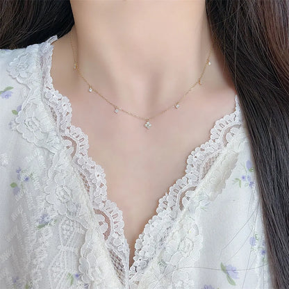 0.48 ctw Botanical Round-Cut Lab-Grown Diamond Necklace in 18K Yellow Gold