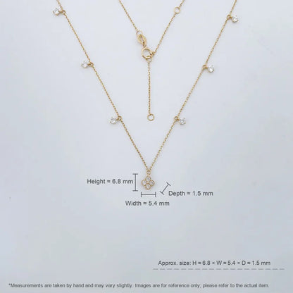 0.48 ctw Botanical Round-Cut Lab-Grown Diamond Necklace in 18K Yellow Gold