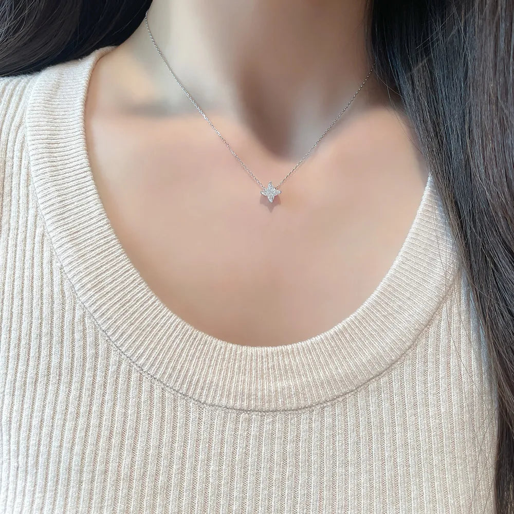 1.28 ct Celestial Pear-Cut Lab-Grown Diamond Necklace in 18K White Gold – APYN0137-W